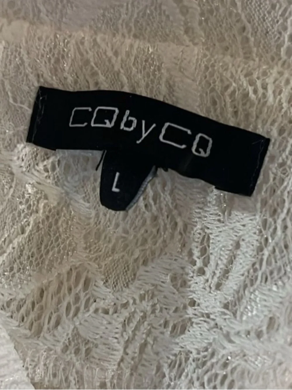 CQbyCQ White Lace Belted High Low Moto Jacket Zip Up Front L